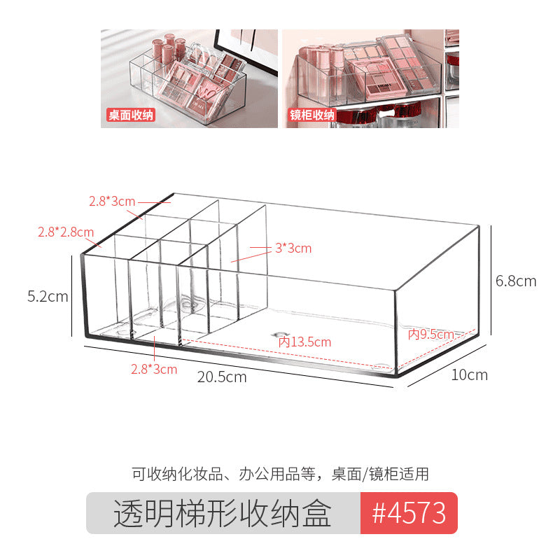 Mirror Cabinet Storage Box Desktop Cosmetics Lipstick Storage Rack Bathroom Bathroom Desktop Dressing Table Organization Box