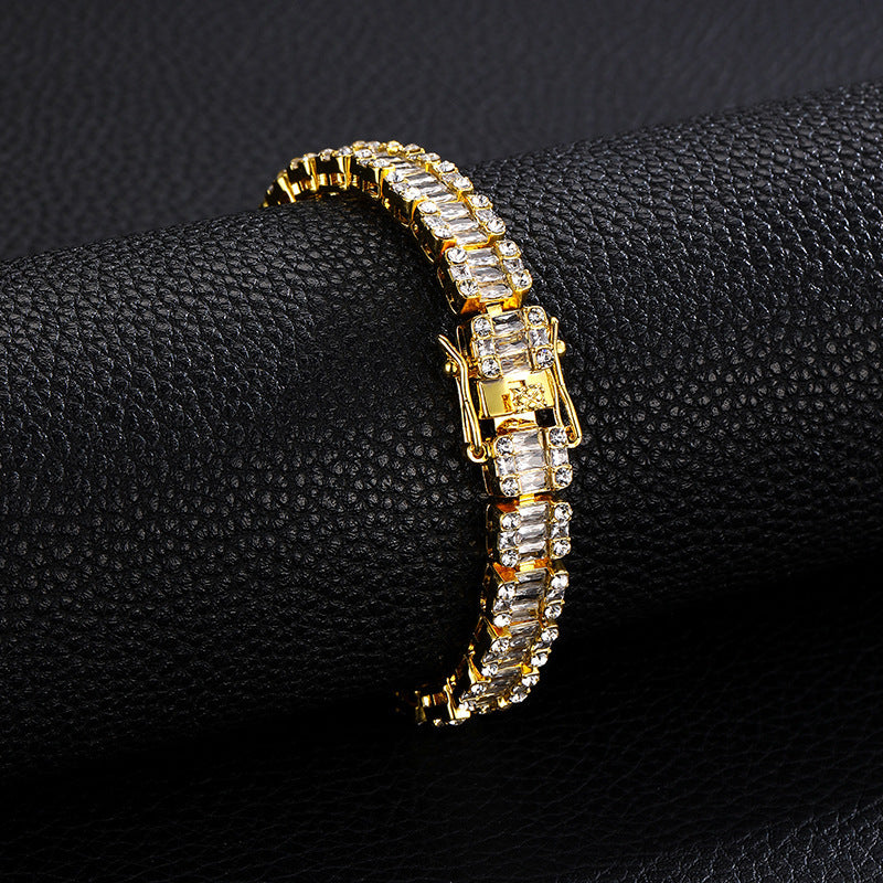 Popular Jewelry Rock Sugar Chain Children's European and American New Zircon Cuban Chain Hip Hop Jewelry Internet Celebrity Same Style Clothing Accessories