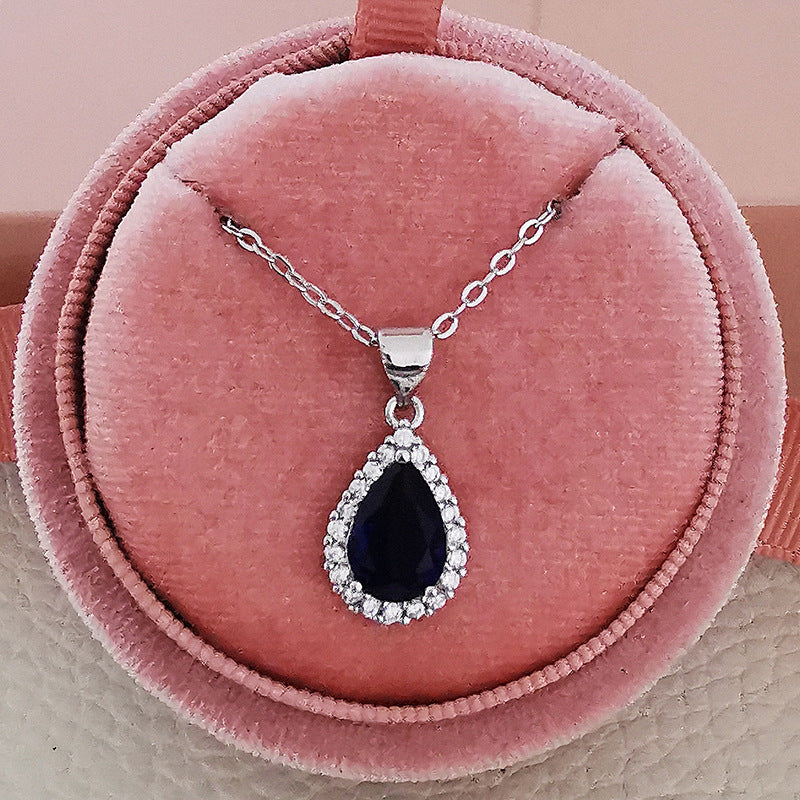 Foreign trade e-commerce Dubai jewelry water drop pear-shaped earrings necklace colorful zircon ear two-piece e5620 x711
