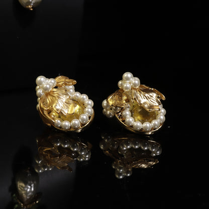 Middle Ancient Jewelry suit Baroque Water Drop vintage Court Style Elegant Retro Woolen Chain Pearl Earrings