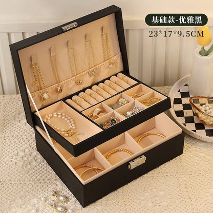 High-end jewelry storage box necklace earrings earrings earrings bracelet ring exquisite jewelry gold jewelry large capacity