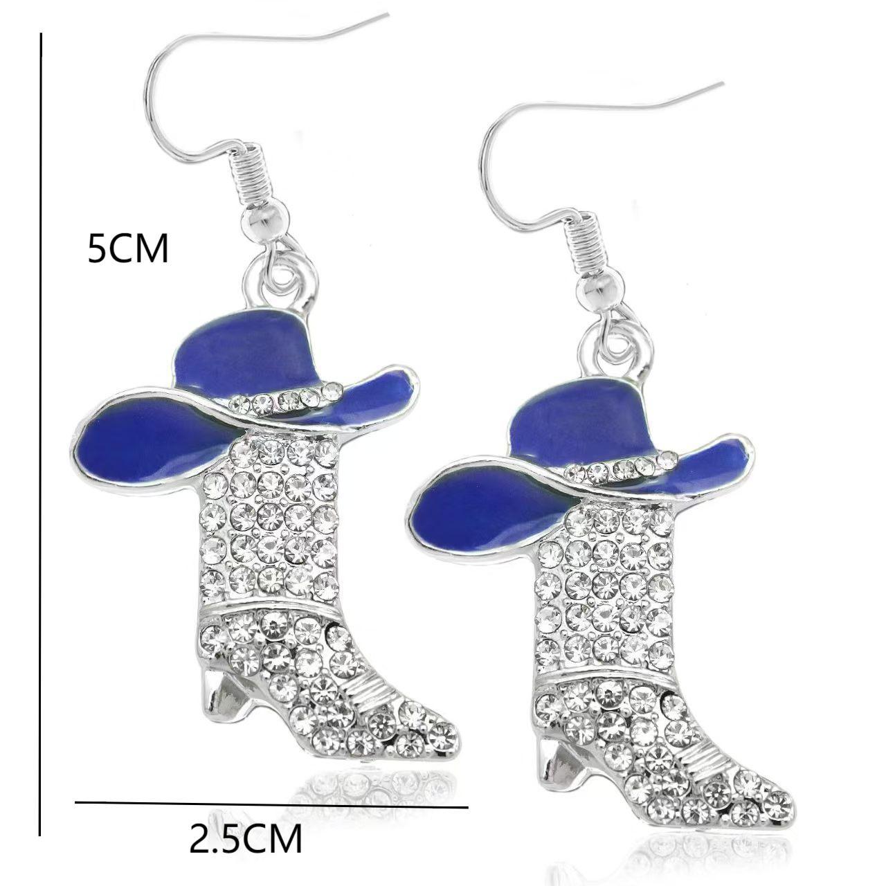 European and American personality niche western boots earrings diamond pendant earrings Joker ladies earrings jewelry wholesale 166
