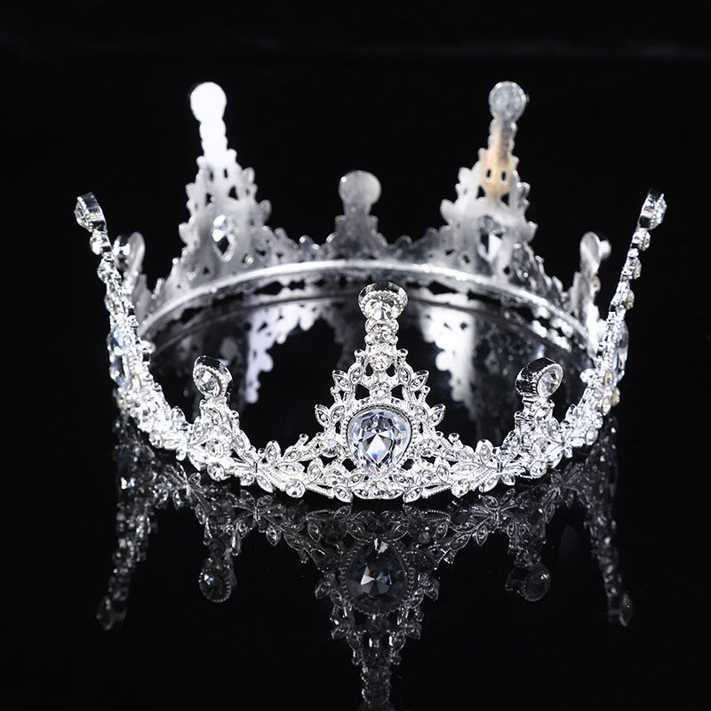 Bridal Tiara European Crown Atmospheric Round Photo Crown Jewelry Wedding Accessories Adult Ceremony Tiara Wholesale