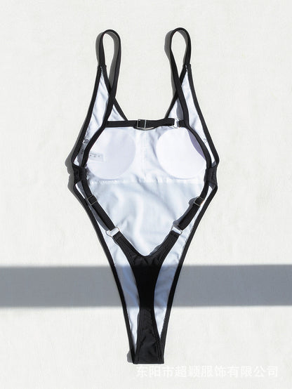 2024 new hot-selling backless one-piece swimsuit sexy slim swimsuit women's bikini foreign trade European and American beach wear
