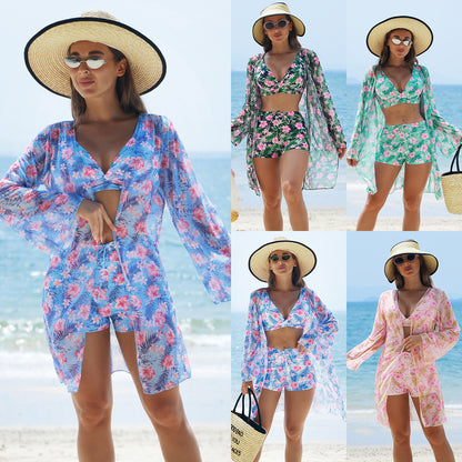 Mingyi New Fashion Sexy European and American Bikini BIKINI Three-piece Women's Swimsuit Multicolor High-end Printed Swimsuit