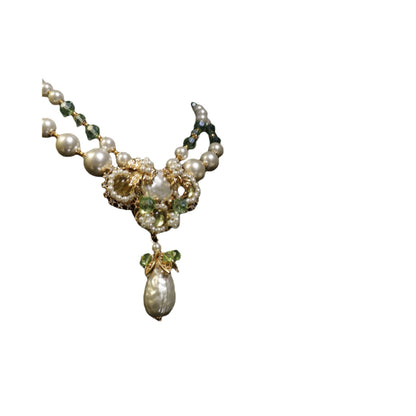 Middle Ancient Jewelry suit Baroque Water Drop vintage Court Style Elegant Retro Woolen Chain Pearl Earrings