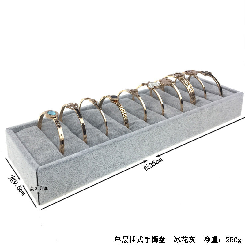 Ice Flower Velvet Jewelry Box Display Plate Ring Bracelet Trapezoidal Jewelry Display Stand Gold and Silver Jewelry Props