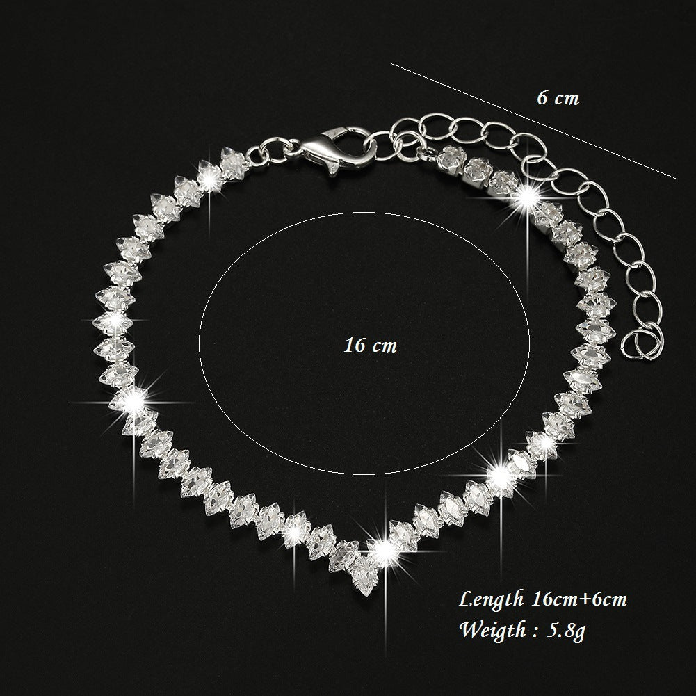 2026 Cross-Border Exclusive Supply Zircon Bridal Jewelry Earrings Bracelet Set Necklace Earrings Wedding Accessories