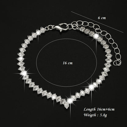 2026 Cross-Border Exclusive Supply Zircon Bridal Jewelry Earrings Bracelet Set Necklace Earrings Wedding Accessories