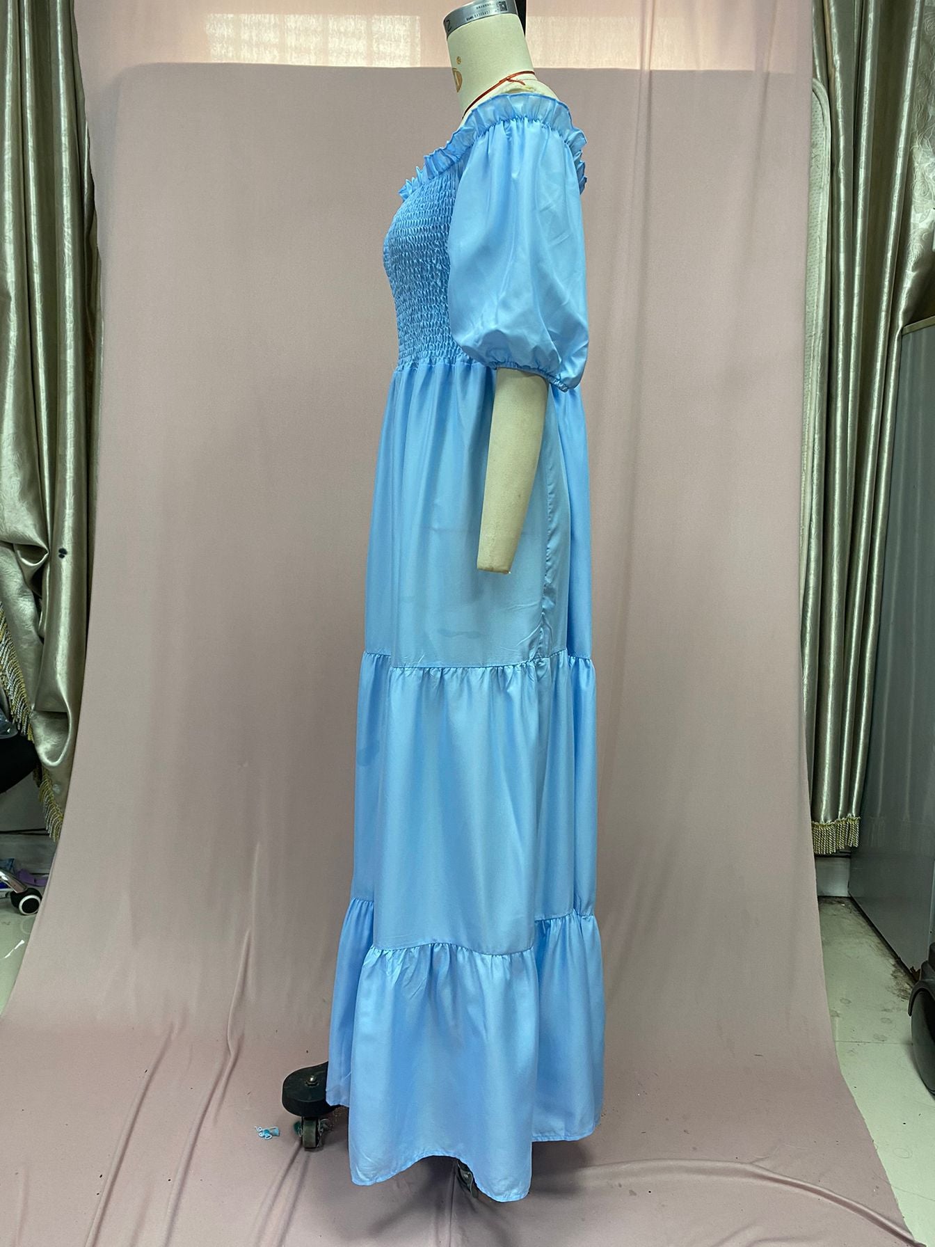 2025 Cross-Border New Spring and Summer European and American Clothing Dress One-Shoulder Floral Off-Shoulder Long Color Fairy Skirt