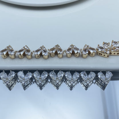 Heart-Shaped Inlaid Shell Pearl DIY Jewelry Accessories, Crystal Zircon Inlaid Bead Accessories, Pendant Spacer Beads