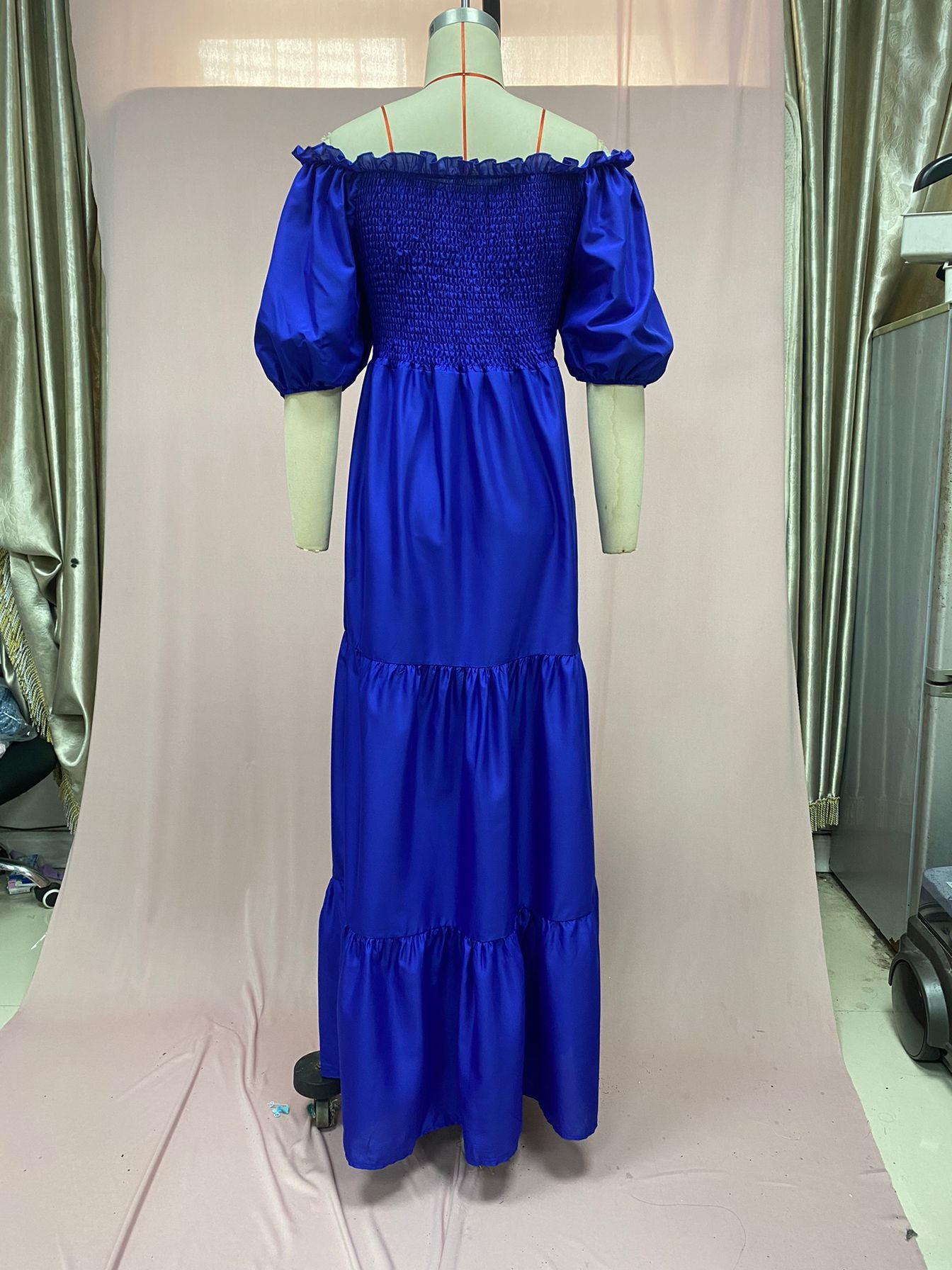 2025 Cross-Border New Spring and Summer European and American Clothing Dress One-Shoulder Floral Off-Shoulder Long Color Fairy Skirt