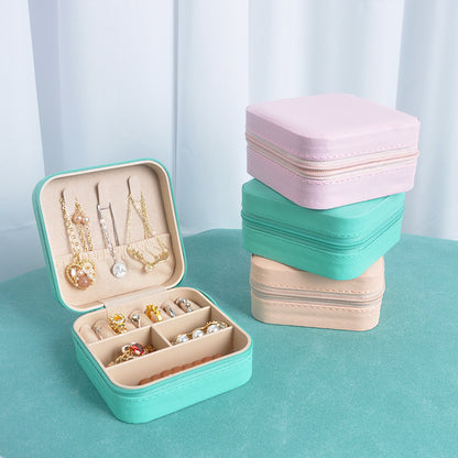 Cross-border jewelry box travel portable earring necklace ring box jewelry storage box in stock wholesale