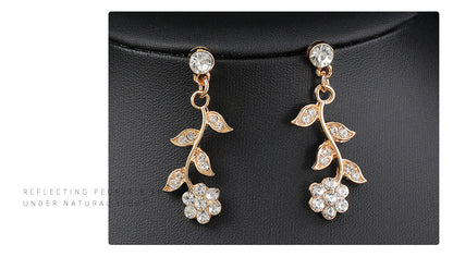 European and American Jewelry Necklaces and Earrings Set High-End Three-Piece Set Bridal Wedding Accessories New Foreign Trade Cross-Border Supply