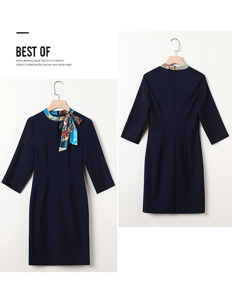 2023 Summer Fashion Temperament Stewardess Uniform Sleeve Business Wear Women's dress Hotel Jewelry Store Work Clothes