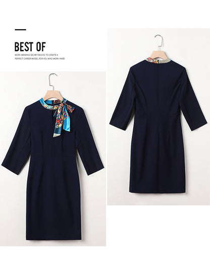 2023 Summer Fashion Temperament Stewardess Uniform Sleeve Business Wear Women's dress Hotel Jewelry Store Work Clothes