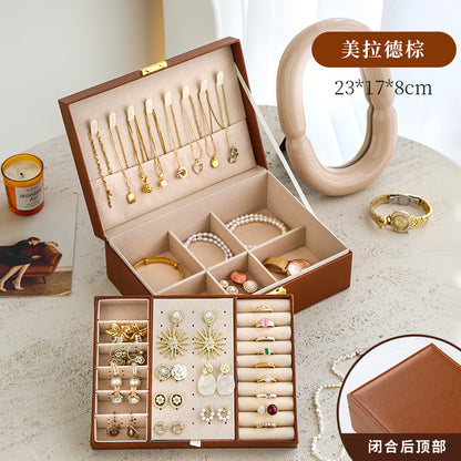 High-end jewelry storage box necklace earrings earrings earrings bracelet ring exquisite jewelry gold jewelry large capacity