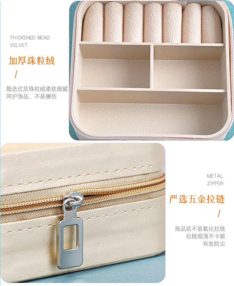 Cross-border jewelry box travel portable earring necklace ring box jewelry storage box in stock wholesale