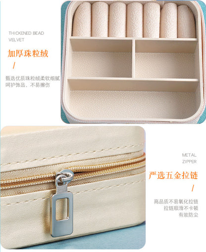 Cross-border jewelry box travel portable earring necklace ring box jewelry storage box in stock wholesale