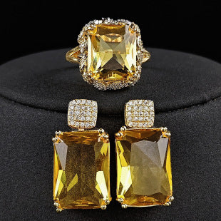 Chinese Valentine's Day Jewelry Set Two-Piece Set Female Butterfly Element Ring Necklace Niche R4204-X5659