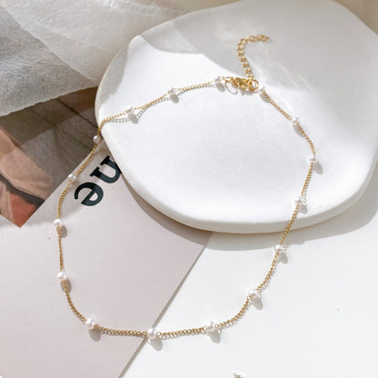 Sweet personality simple natural Joker imitation pearl necklace pearl necklace ladies necklace jewelry wholesale supply