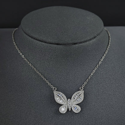 Chinese Valentine's Day Jewelry Set Two-Piece Set Female Butterfly Element Ring Necklace Niche R4204-X5659