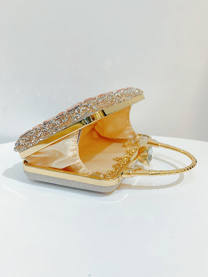 New Cross-border Banquet Handbag Women's Handheld Crossbody Bag Shoulder High-end Small Bag Full Diamond Shiny Evening Bag