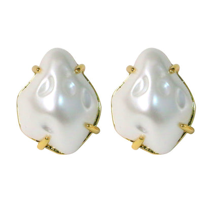 Qingdao jewelry Imitation Baroque style special-shaped pearl earrings s925 silver needle elegant personality retro earrings