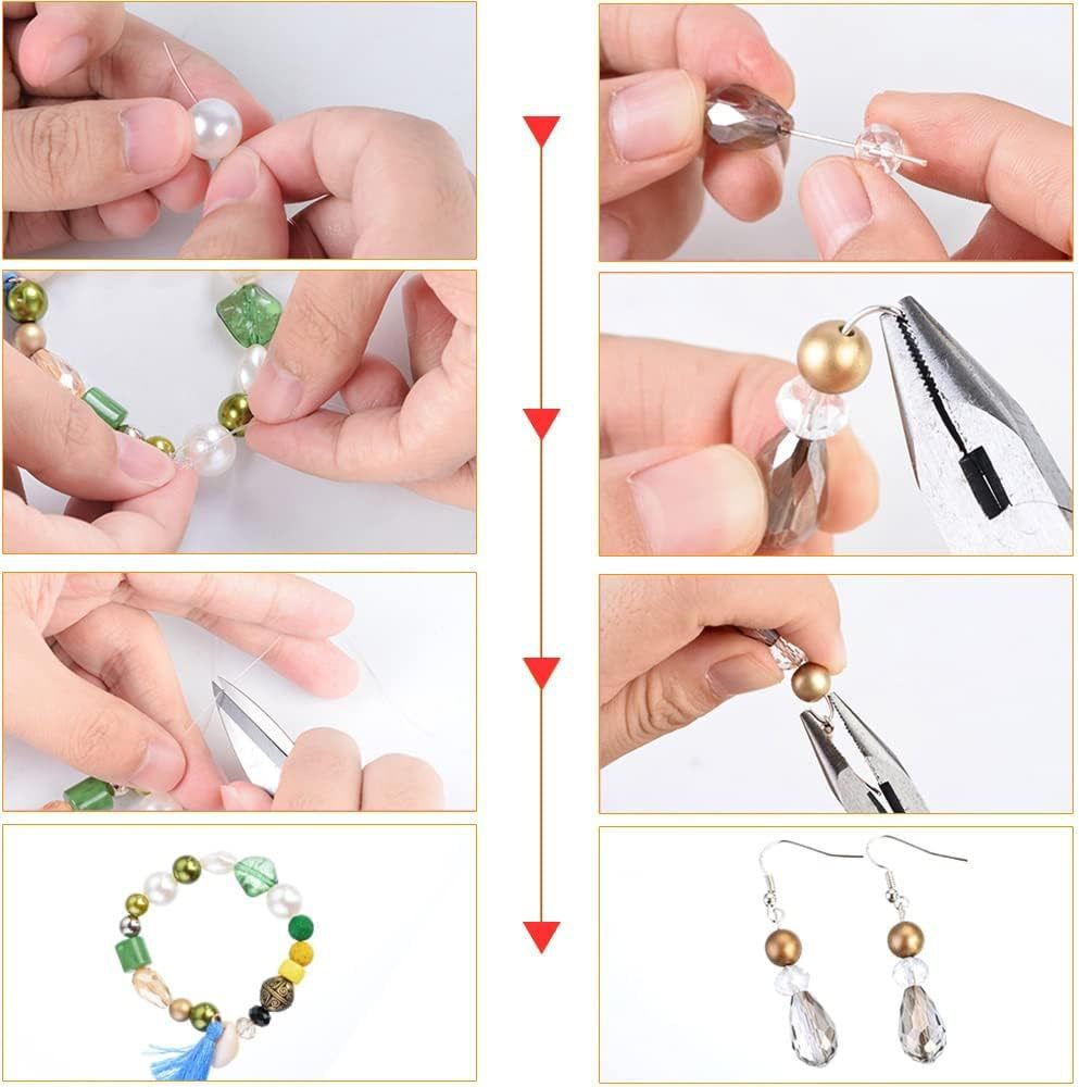 Jewelry Making Kit with Jewelry Beads, Jewelry Pliers, Necklace Bracelet Beaded Wire DIY Jewelry Accessories Set