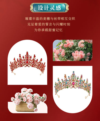Cross Border Birthday Hair Accessories Party Headband Bridal Crown Headwear Alloy Rhinestone Headband Wedding Hot Crown Jewelry