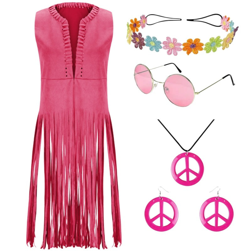 European and American Style 2025 Women's New Suede Tassel Vest Jacket Popular Sleeveless Mid-Length Vest for Outer Wear