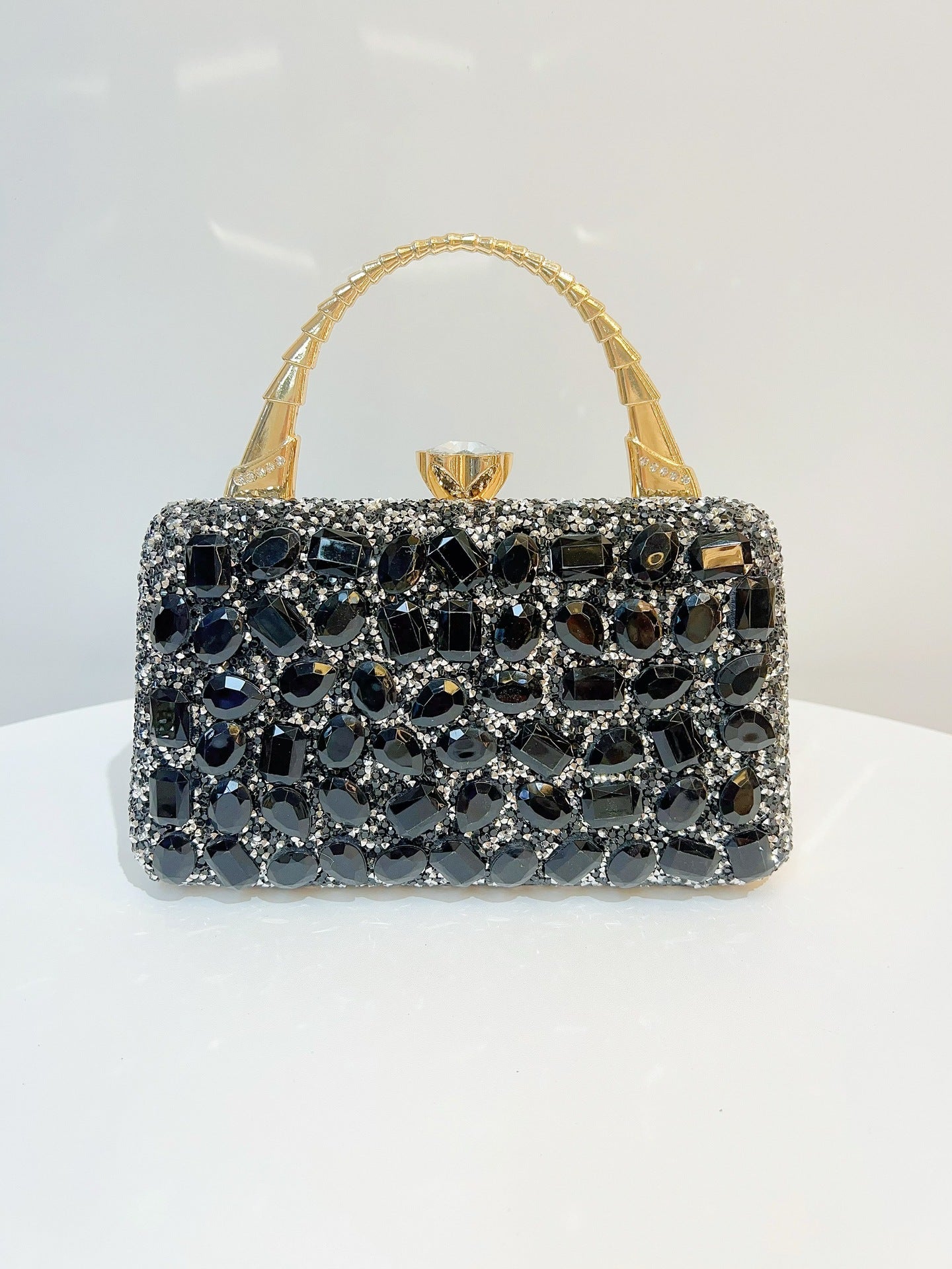 New Cross-border Banquet Handbag Women's Handheld Crossbody Bag Shoulder High-end Small Bag Full Diamond Shiny Evening Bag
