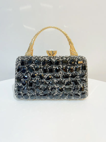 New Cross-border Banquet Handbag Women's Handheld Crossbody Bag Shoulder High-end Small Bag Full Diamond Shiny Evening Bag