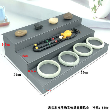 Ice Flower Velvet Jewelry Box Display Plate Ring Bracelet Trapezoidal Jewelry Display Stand Gold and Silver Jewelry Props