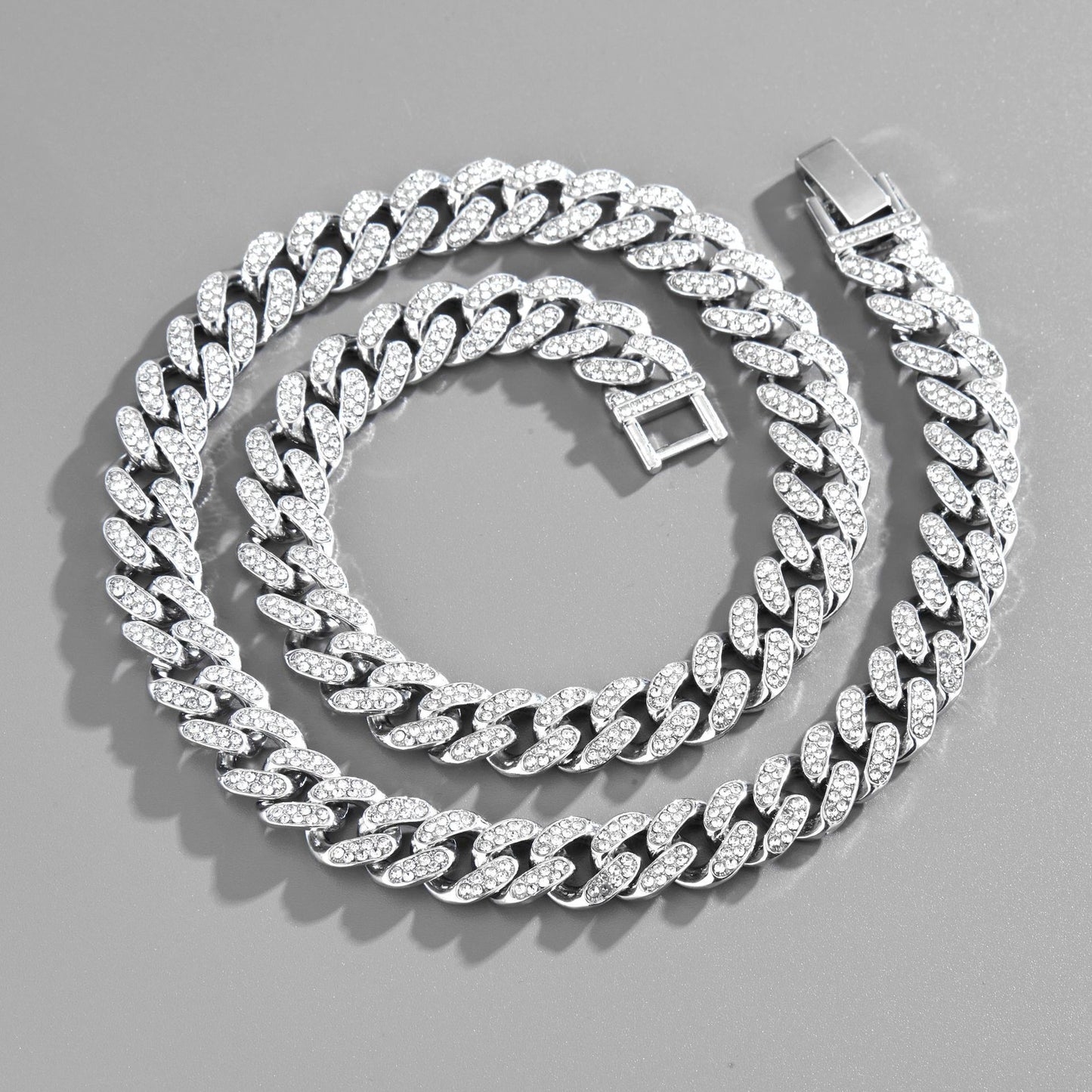 Popular Jewelry Rock Sugar Chain Children's European and American New Zircon Cuban Chain Hip Hop Jewelry Internet Celebrity Same Style Clothing Accessories