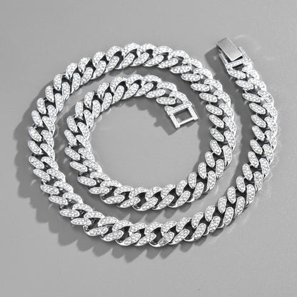 Popular Jewelry Rock Sugar Chain Children's European and American New Zircon Cuban Chain Hip Hop Jewelry Internet Celebrity Same Style Clothing Accessories