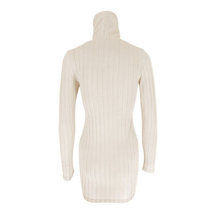 Ab480 Quality Model 2024 Spring Style Elegant Women's Polyester Long-Sleeve Round-Neck Bodycon Dress Wholesale from Manufacturer