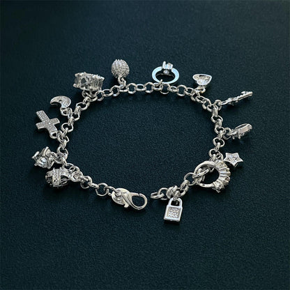 Foreign trade jewelry silver-plated 13 hanging bracelet trembles small red book net red with in stock wholesale bracelet