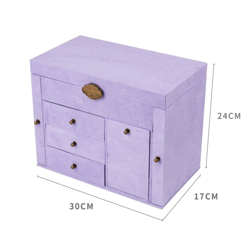 Storage Jewelry Box 2025 New High-End Multi-Layered High-End Necklace Ring Bracelet Large-Capacity Jewelry Box