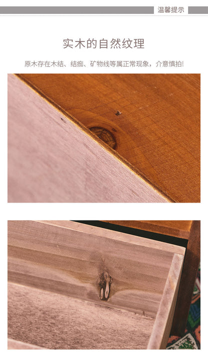 Solid Wood Flannel Jewelry Box Storage Box Ring Necklace Earrings Earrings Desktop Display Box Vintage
