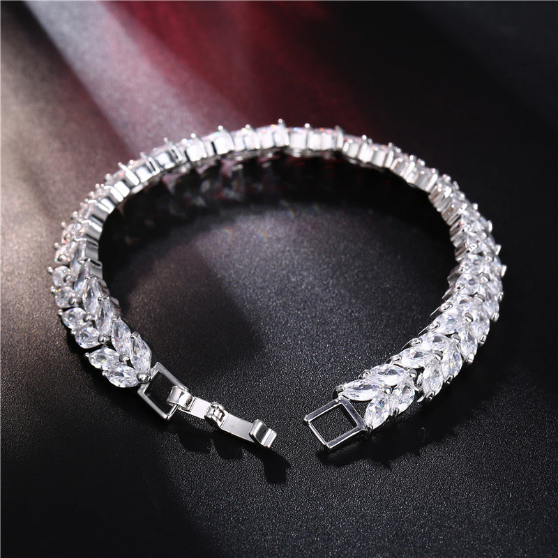 Jewelry Cross-border Explosive Bracelet Design Sense Niche Not Faded Female Willow Leaf Source s6924
