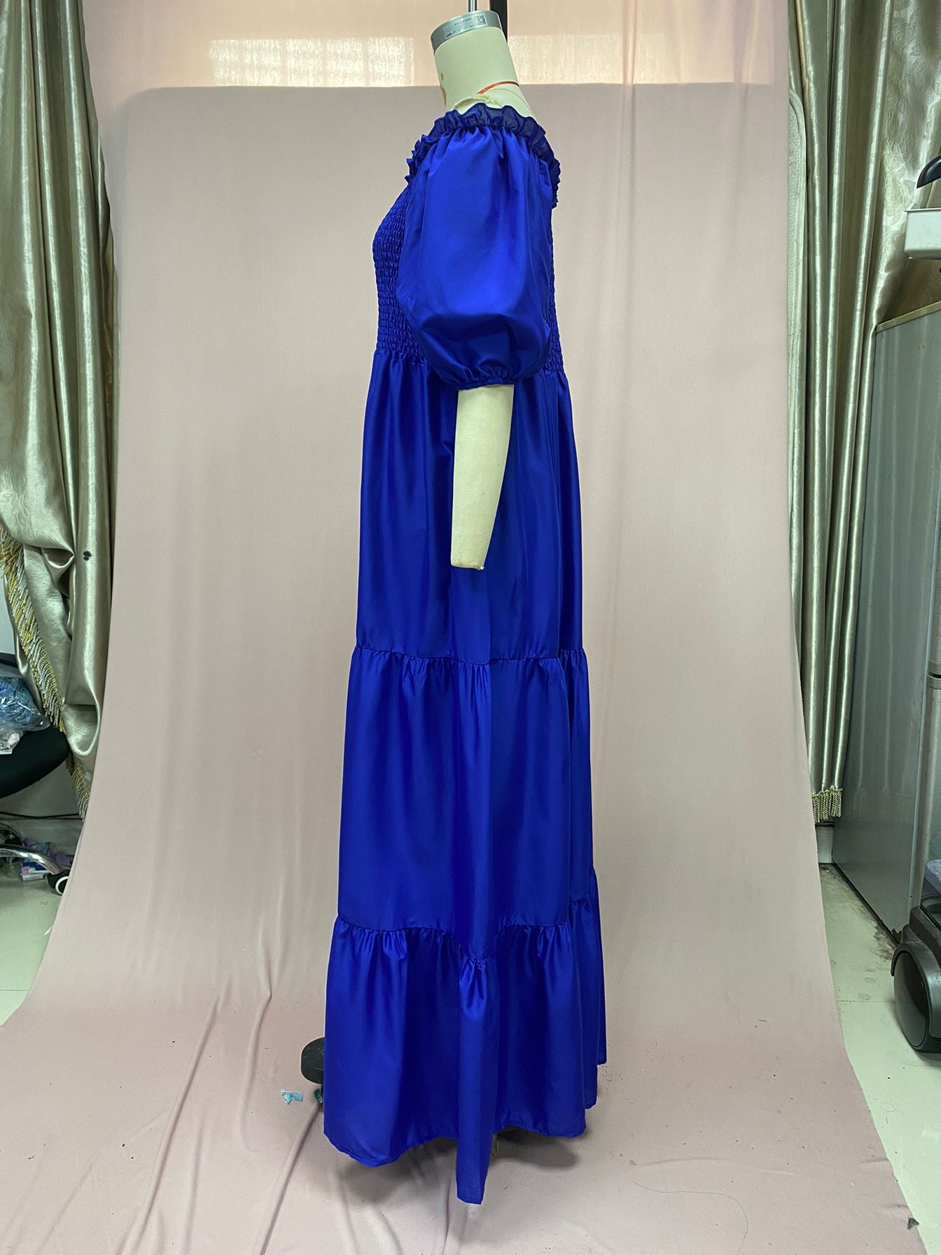 2025 Cross-Border New Spring and Summer European and American Clothing Dress One-Shoulder Floral Off-Shoulder Long Color Fairy Skirt