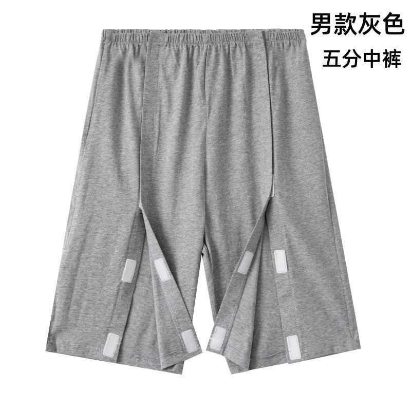 Summer patient care clothing easy to put on and take off hospital gown short sleeve cotton middle-aged and elderly medical clothing fracture clothing wholesale