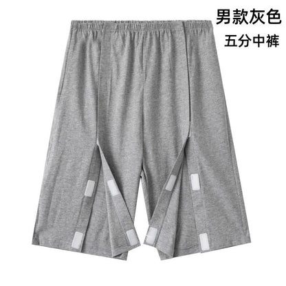 Summer patient care clothing easy to put on and take off hospital gown short sleeve cotton middle-aged and elderly medical clothing fracture clothing wholesale