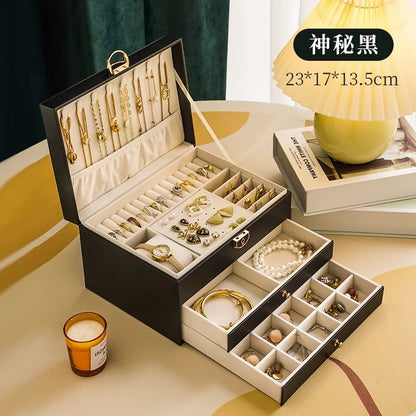 Jewelry Box Earrings Earrings Necklace Ring High-grade Exquisite Large Capacity Gold Jewelry Hand Jewelry Storage Box