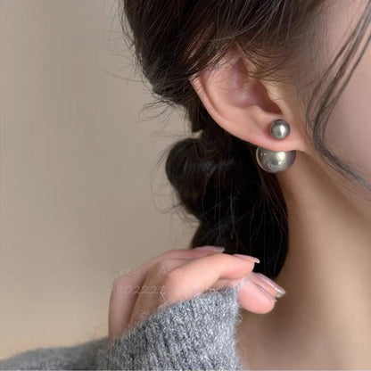 Shijia size pearl earrings women's 2024 new style multi-wearing light luxury temperament earrings s925 silver needle ear jewelry