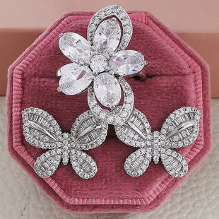 Foreign trade e-commerce Dubai jewelry water drop pear-shaped earrings necklace colorful zircon ear two-piece e5620 x711