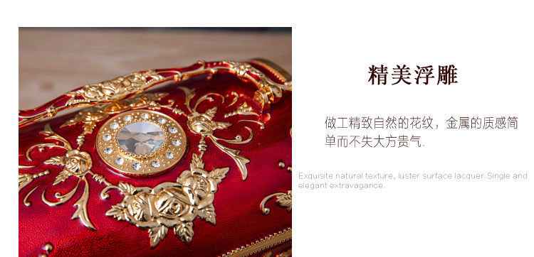 Metal Creative Wedding Engagement Jewelry Box Multi-Layer Large-Capacity Jewelry Storage Box Handle with Mirror Feel
