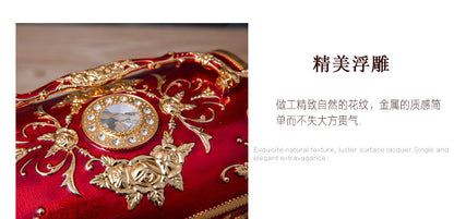 Metal Creative Wedding Engagement Jewelry Box Multi-Layer Large-Capacity Jewelry Storage Box Handle with Mirror Feel