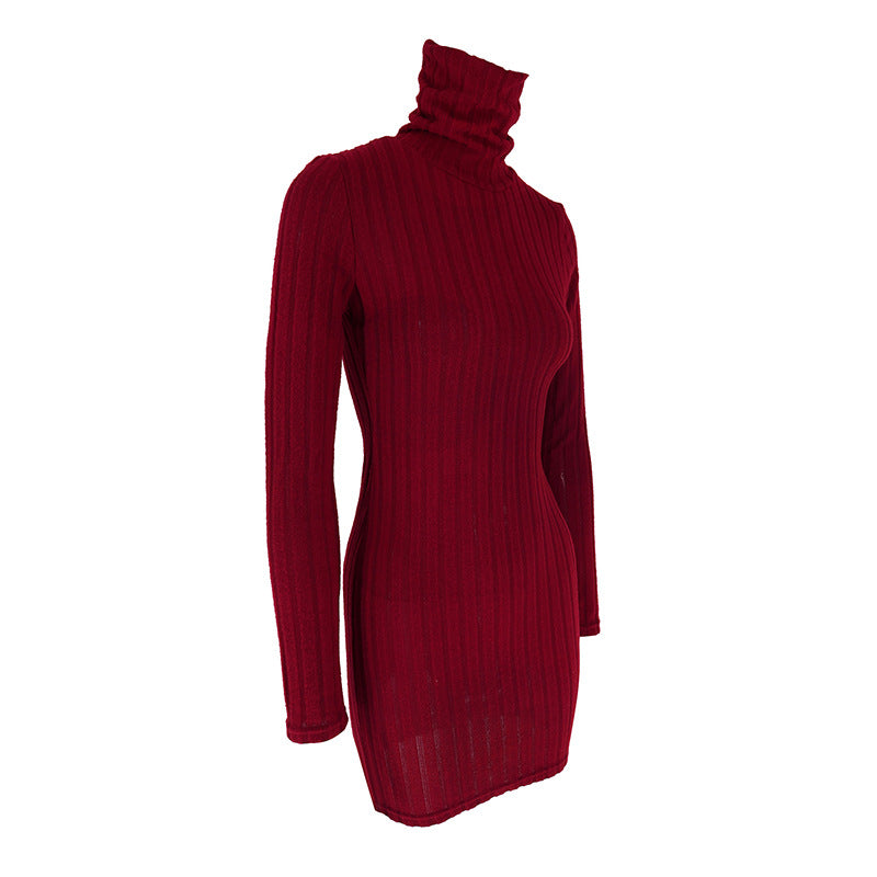 Ab480 Quality Model 2024 Spring Style Elegant Women's Polyester Long-Sleeve Round-Neck Bodycon Dress Wholesale from Manufacturer